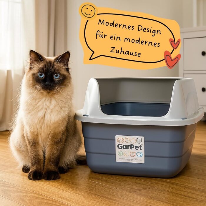 Котлові туалети для котів GarPet XXL: великі, відкриті, з високим бортиком, гігієнічні