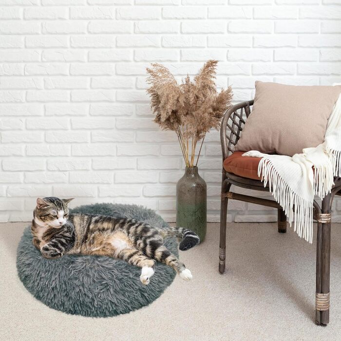 DEFACTO Лежанка для собак, м'який лежак для тварин, лежанка-кошик з високими бортиками, неслизьке дно, розмір 3XL (120x120 см), антрацит