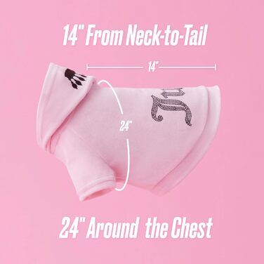 Світшот Juicy Couture Bling Velours для домашніх тварин – Рожевий – XS/S (0,9–3,2 кг) – для собак та котів