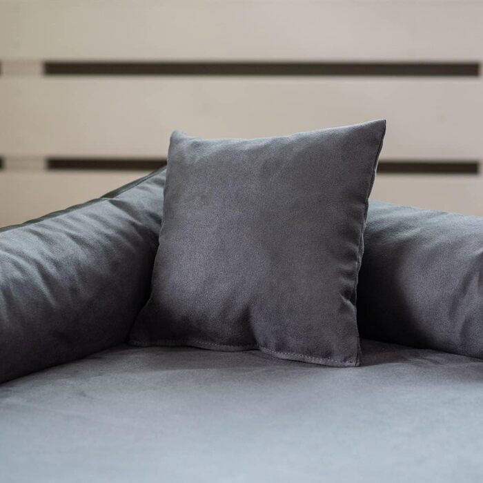 Ортопедичне ліжко для собак Eden, велике, середні породи, без подушки - килимок для собак, матеріал еко-шкіра + акриловий матеріал, знеболююче, зносостійке, міцне (L, чорно-коричневе)