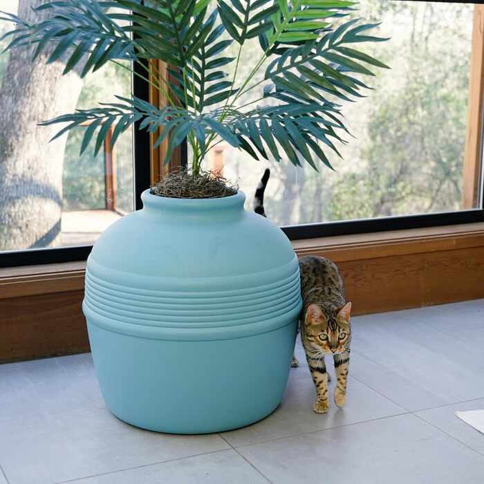 Квіткова кімната для котів Good Pet Stuff з туалетом, фільтром і комплектом Essentials (Бірюзовий)