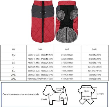 Водонепроникний зимовий теплий одяг для собак - куртка, жилет, плащ для маленьких та середніх собак (червоний, M)