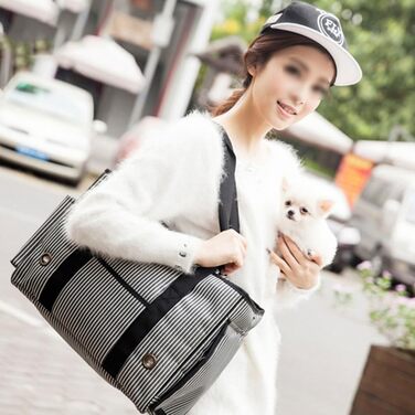 Сумка-переноска для тварин: переноска для собак, сумка для подорожей, через плече, регульована, складна, для маленьких собак, котів, цуценят, сіра, M