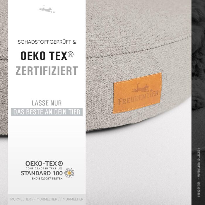 Килимок для собак Freudentier XXL круглий - Ергономічне ліжко для собак, що можна прати - М'який корзинка для собак - Виготовлено в ЄС - Килимок для собак великих собак & ліжко для собак середніх собак (темно-сірий, 100 см) ⌀ 100 см Темно-сірий