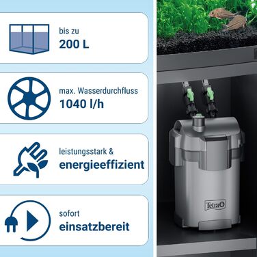 Зовнішній фільтр для акваріума Tetra EX 700 Plus, до 200 л, потужний, для кришталево чистої води