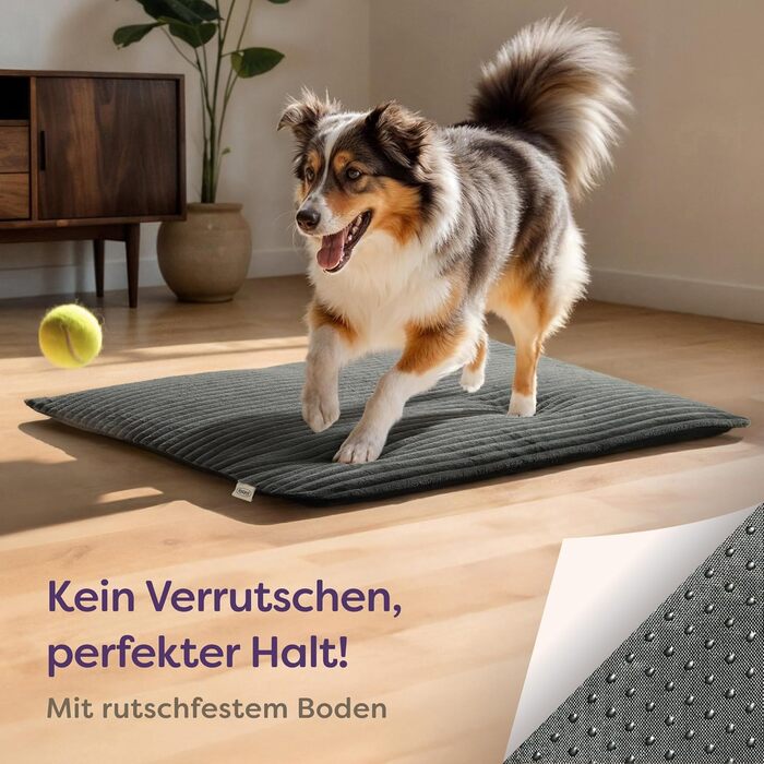 Самогріюча ковдра для собак – 90x60 см – велика, м'яка, з антиковзаючою основою, сірого кольору