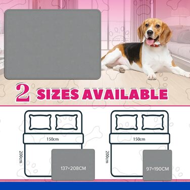 Водонепроникний килимок для собак, 97x190 см, неслизький, для дому, авто, софи та ліжка