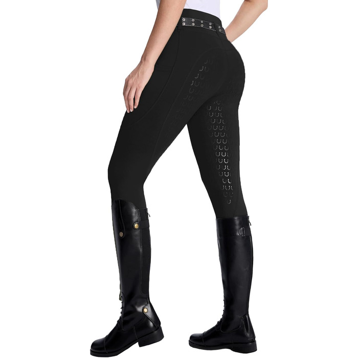 Легінси для верхової їзди DMVOD для жінок, повний силіконовий захват, чорні, розмір L