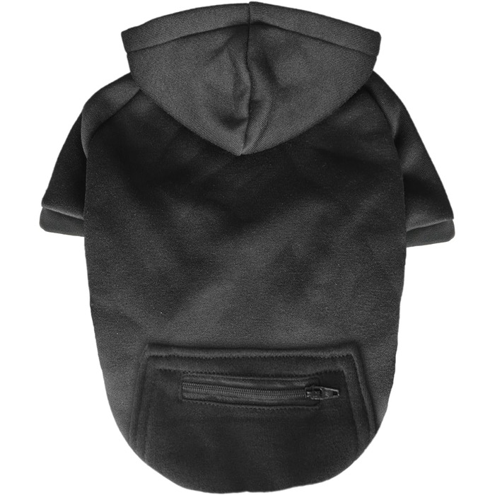 Теплий зимовий халат для собак з кишенею Jecikelon. Худі для цуценят, тепла одіяння для маленьких собак, чихуахуа. Розмір X-Large, чорний.