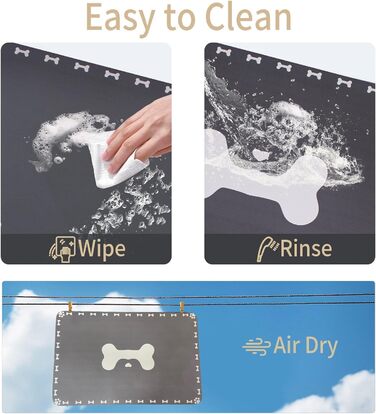 Килимок для годівлі собак та котів, 60 x 40 см, вбираючий, неслизький, великий, легко миється, швидко сохне (темно-сірий)