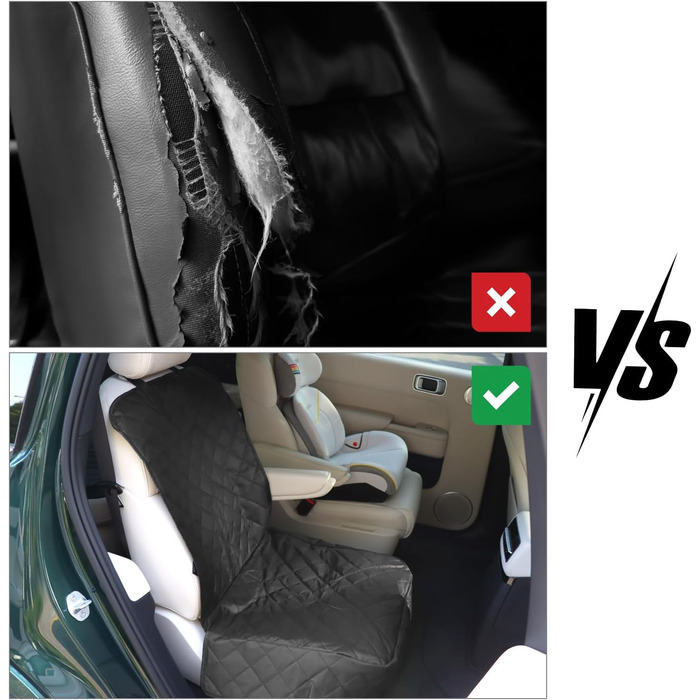 Захисний чохол на сидіння автомобіля для собак QWORK®, універсальний, для заднього сидіння, міцний, захист від бруду та подряпин, підходить для всіх авто, мінівенів та SUV