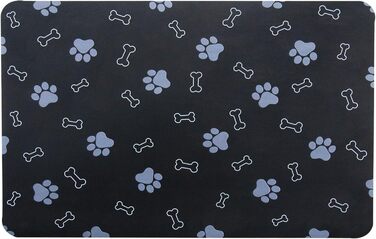 Килимок для годівлі собак та котів, неслизький, швидковисихаючий, поглинаючий, 46 x 30 см, Чорний