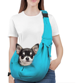 Pawaboo Сумка-переноска для собак та котів, блакитна, до 5.5 кг