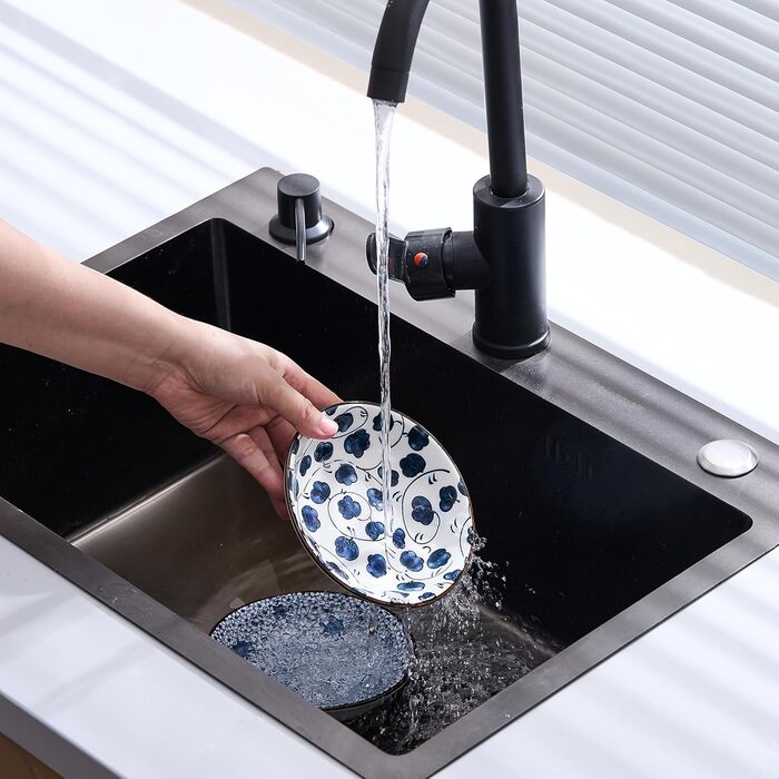 Керамічна годівниця для котів та собак - миска для корму маленьких котів, вінтажний синьо-білий дизайн (14 см), неслизька миска для котів - набір 2 шт.