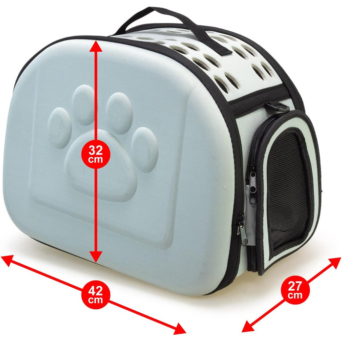 Сумка-переноска для тварин Arquivet сірого кольору, 42x27x32 см, для собак, котів, цуценят, дорослих тварин, рюкзак з вентиляцією