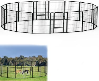 Вольєр для собак і цуценят YRHome 80x65 см: складаний вольєр для собак на 16 частин, для внутрішнього та зовнішнього використання