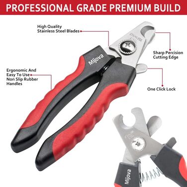 Професійний кусачки для нігтів собак та котів, рожевий, з захистом від надмірної обрізки