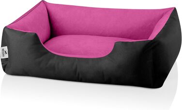 Лягушковий лежак для собак BedDog LUPI, м'який лежак-корзинка для маленьких собак, чорно-сірий, 70x55x18 см