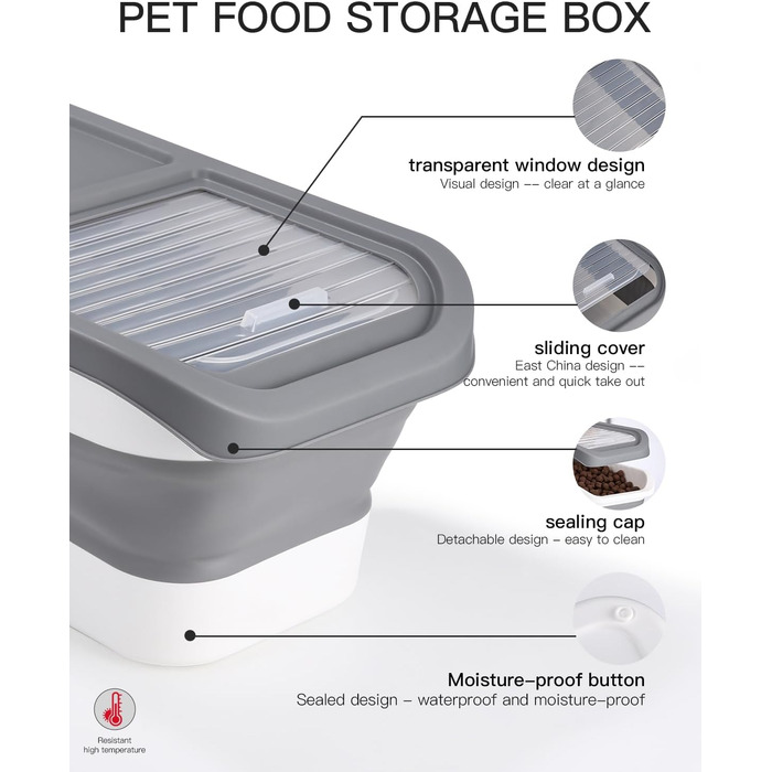 Контейнер для корму для собак Zawaer, 5 кг, з кришкою та ложкою для годування