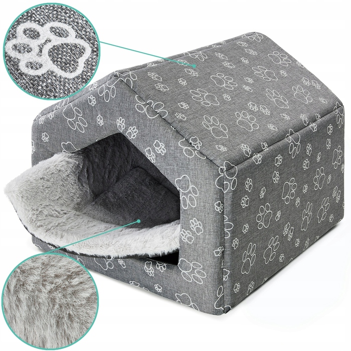 Будиночок для собак та котів L CLAW з м'яким хутром