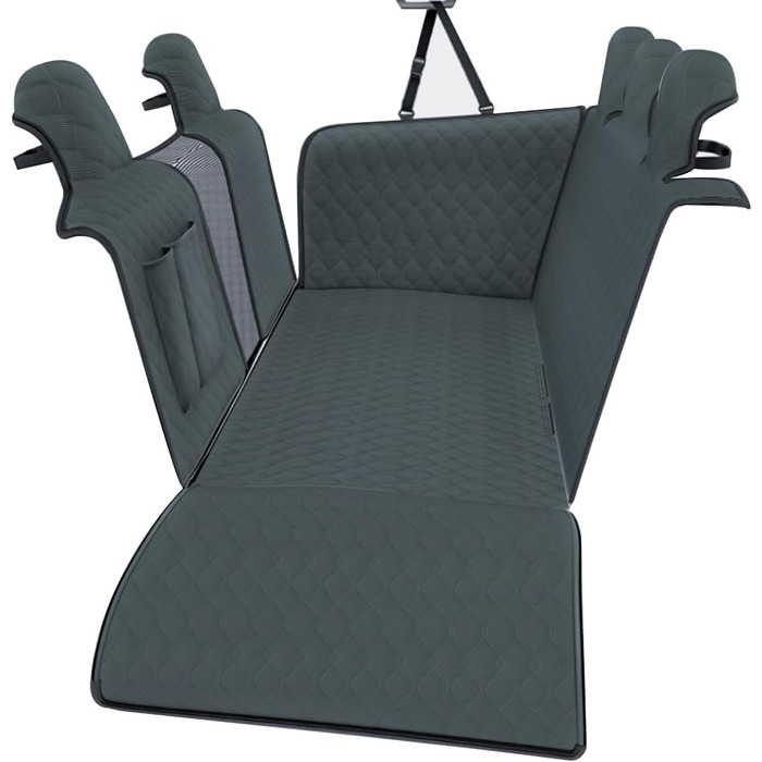 Захисний чохол на сидіння автомобіля для собак, Tesla Model Y 2020-2024, штучна шкіра, водовідштовхувальний, стійкий до подряпин, для заднього сидіння, килимок для тварин, автомобільна гамак з сіткою