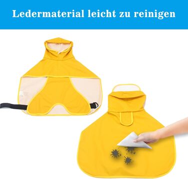 Жовтий дощовик для собак WUFANC 5XL: водонепроникний, з капюшоном та світловідбиваючими елементами