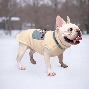 Теплий зимовий пуховик для собак FeimaX: вільний, з D-порогом, для маленьких та середніх собак (зелено-бежевий, S)