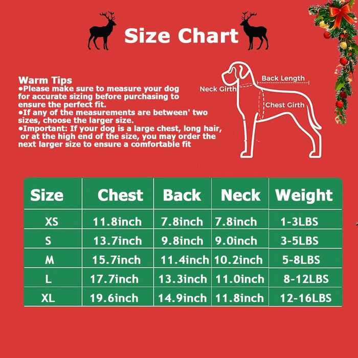 Пуловер для собак MuYaoPet з новорічним мотивом: сніжинки та олень, для собак та котів, в'язаний, з сумкою, костюм ялинки, червоний, розмір L, для прогулянок