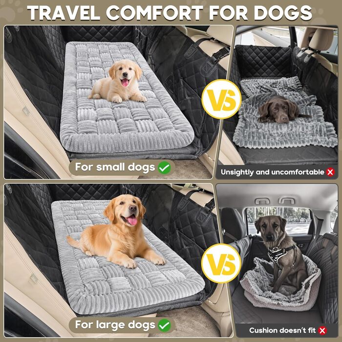 Килимок для собак у машину Loiion, захист заднього сидіння, антиковзаючий, легко миється, 127x62.5 см, сірий