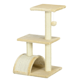 PawHut Cat Tree 72 см Котяча вежа з плюшевими кульками, стовбури з сизалю, платформа, кігтеточка Багатоярусна кігтеточка для кішок, лазіння по дереву, для середніх кішок, кремово-біла | Аосом