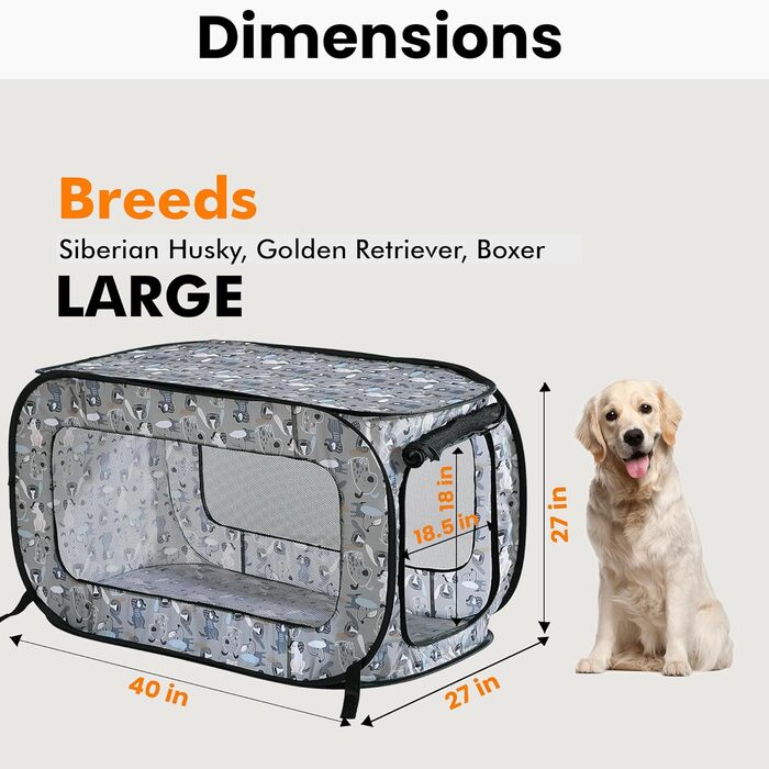 Складаний переносний будиночок для собак і котів Beatrice Home Fashions, 101,6×68,6×68,6 см