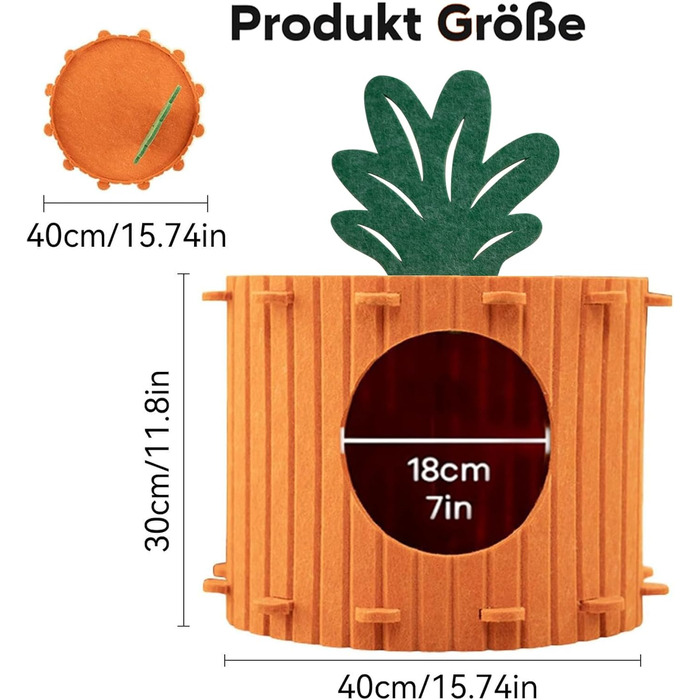 Двоярусна кігтеточка-будиночок для котів з платформою та іграшкою, 60x40x40 см