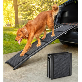 Рампа для собак, 170см, складана, з антиковзким покриттям, для собак середніх та великих порід (до 113.4 кг), легка та портативна, 180x44 см