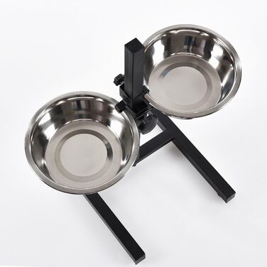 Набір мисок для собак 2 шт. по 1800 мл з нержавіючої сталі, підставка, A040