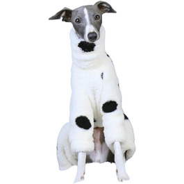 Теплий флісовий костюм-піжама для собак, зимовий теплий комір для грейхаундів, костюм для собак малого та середнього розміру, білий L