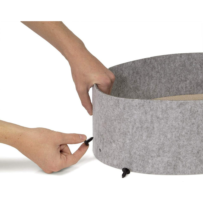 Кігтеточка-ліжко Owen XL сірого кольору з багатоярусною поверхнею для котів, 50 см