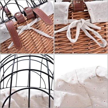 Плетенний велосипедний кошик для тварин з сіткою | Знімний кошик на кермо для собак та котів, зручний, безпечний, для подорожей