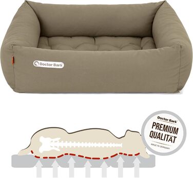 Ортопедичне ліжко для собак Doctor Bark - зручне та гігієнічне, 70x60 см, золото-коричневе (S)