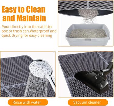 Килимок для котячого туалету Asoway Katzenklo, 76x61 см, з подвійним шаром, стільниковий дизайн, портативний, для котячого туалету