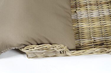 Корзина для собак Kobolo з плетеного ротангу, собаче ліжко з подушкою, 81x62x21 см