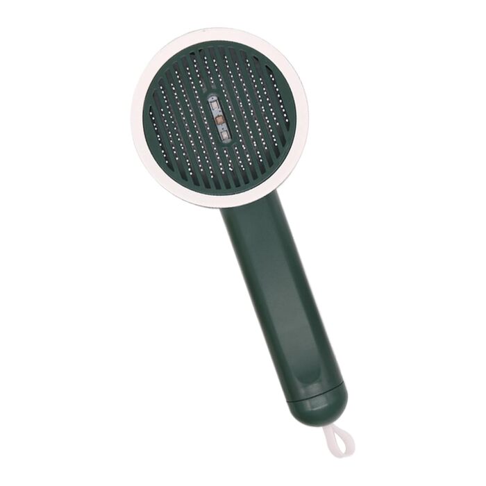 Щітка Slicker для собак та котів | Гребінець для кошенят | Ергономічна щітка з функцією UV та кнопкою випуску шерсті для щоденного догляду за тваринами, зелена