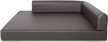 Софа-ліжко для собак Mayaadi-Home Eck, коричнева, 80x100x10 см, з штучної шкіри