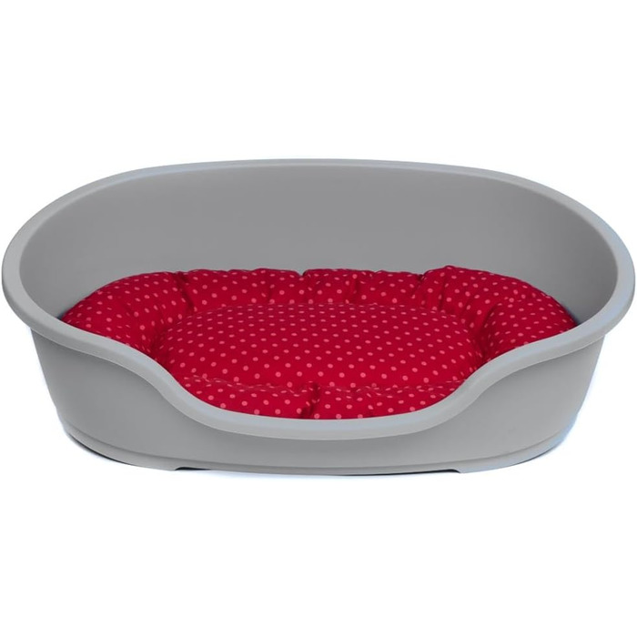 Корзина для собак Adena 92 x 61 см, антрацит + подушка з принтами (71 x 48 x 22 см)