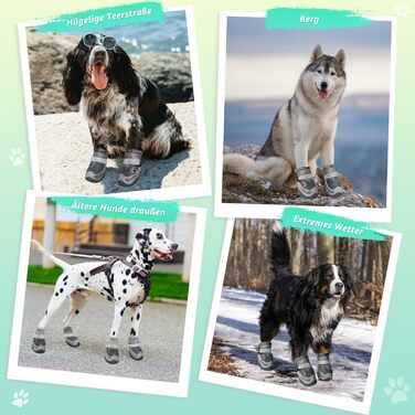 Взуття для собак SlowTon: 4 шт. захист лап, дихаючі, з неслизькою підошвою, регульовані, світловідбиваючі, водонепроникні. Підходять для собак маленьких, середніх та великих порід