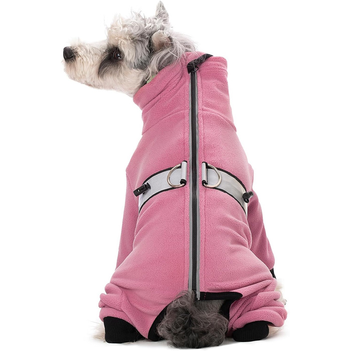 Теплий зимовий комбінезон для собак, флісова куртка-комбінезон з D-початком, для маленьких собак, світло-коричневий, L (Персиковий рожевий, S)