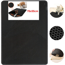 Килимок під лоток для котів AidSci, 70 x 55 см, водовідштовхувальний, з коміркою, легко миється