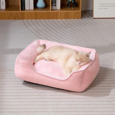 М'яке ліжко для котів та собак, рожеве, 55 x 45 x 15 см