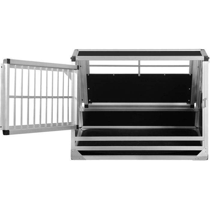 Алюмінієва переносна клітка для собак Transportbox N60 58x86x63 см з аварійним виходом та захистом від ударів, для безпечного транспортування в автомобілі