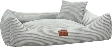 Собаче ліжко Cord знімний чохол, для собак маленьких, середніх та великих порід (Сірий, S 67x52)