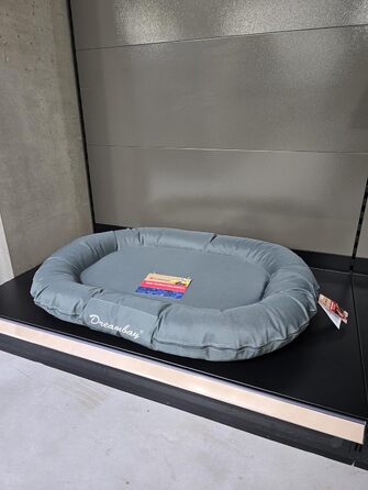 Кругле собаче ліжко Flamingo Dreambay, 100x75x15 см, підходить для лабрадорів, голден ретриверів, боксерів, далматинців, зелений/бензин 100 см